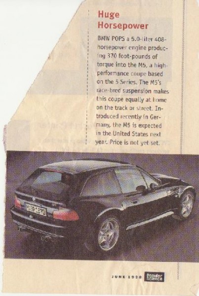 BMW M Coupe - Popular Science